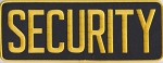 SECURITY Medium Gold on MIDNIGHT Twill Back Panel Patch 11 X 4